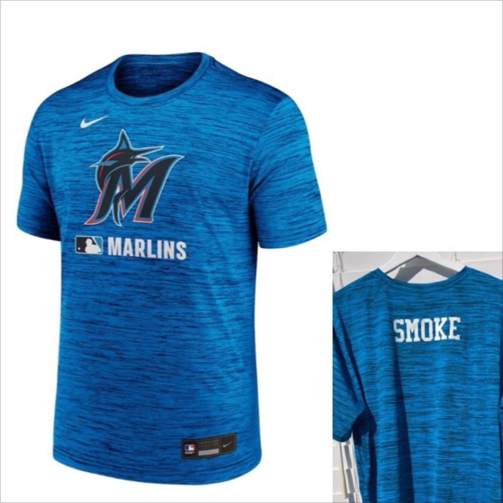 NIKE MLB - Miami Marlins Personalized Manager Worn Dri-FIT T-Shirt - L